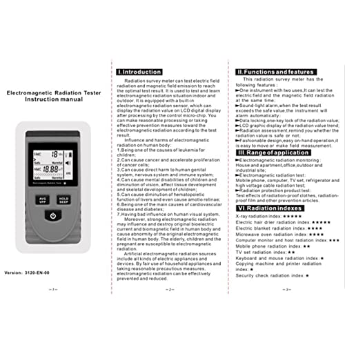 Image of Electromagnetic Radiation Detector, Digital Electromagnetic Field Radiation Tester Hand-held Digital LCD EMF Detector for Detecting Electric and Magnetic Field Radiation