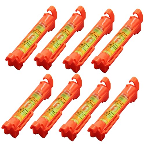 GIONAR 8Pcs Mini Niveau À Bulle, Petit Niveau a Bulle, Niveau a Bulle pour Ficelle, Cordeau Maçon, Mesures Horizontales et Verticales Simultanément, Parfait pour la Maçonnerie et la Plomberie