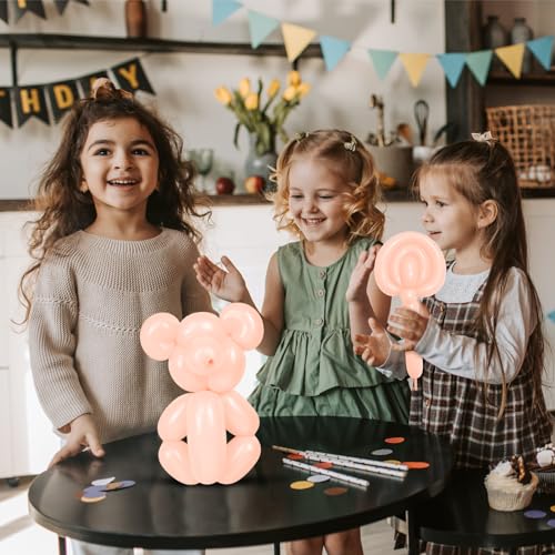 Image of 100Pcs Pastel Orange 260 Balloons, Long Balloon for Tying Balloon Arch, Long Skinny Balloons for Twisting Ballons Animal balloons Birthday Party Wedding Festival Decorations