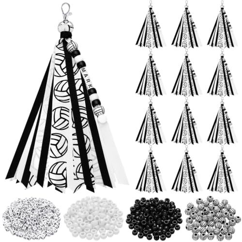 Tondiamo 562 Pcs Sport Keychain Making Kit Volleyball Black White