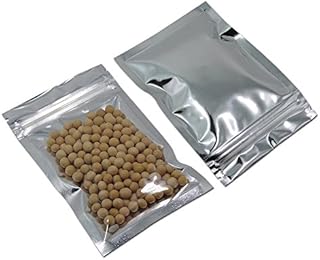 100 Pcs 6 x 10 cm (2.4 x 3.9 inch) Mylar Foil Zipper Lock Bags Clear Front Resealable Heat Seal Food Storage Bags Translucent Foil Aluminium Pouch Mylar Bags with Window for Zip Bag Reusable Lock Seal
