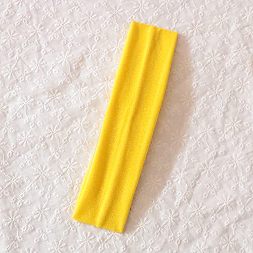 Image of Sport Yoga Headbands,Pack of 14,Fashion Soft Elastic Polyester Sweatband Yoga Stretchy Headband for Women Man Girl (Yellow)
