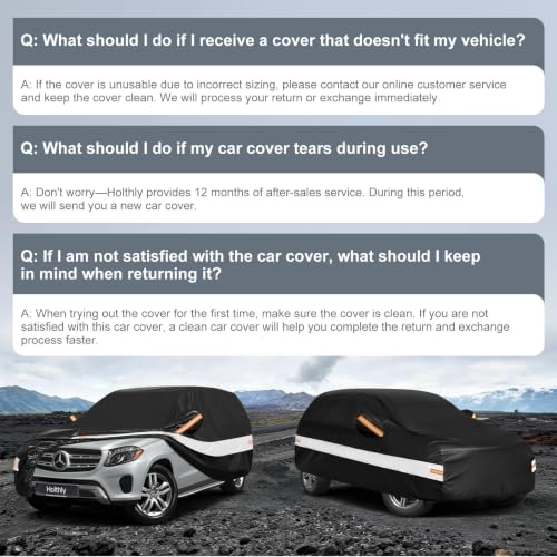 Image of 10 Layers SUV Car Cover Custom Fit Mercedes-Benz GLS-Class 350d 400 400d 450 450d 550 580,Waterproof All Weather for Automobiles, Outdoor Full Cover Sun Dust Rain Protection with Cotton. Black