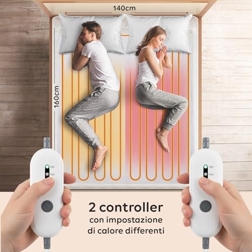 Protège-matelas thermique électrique 2 températures lit double Wintem