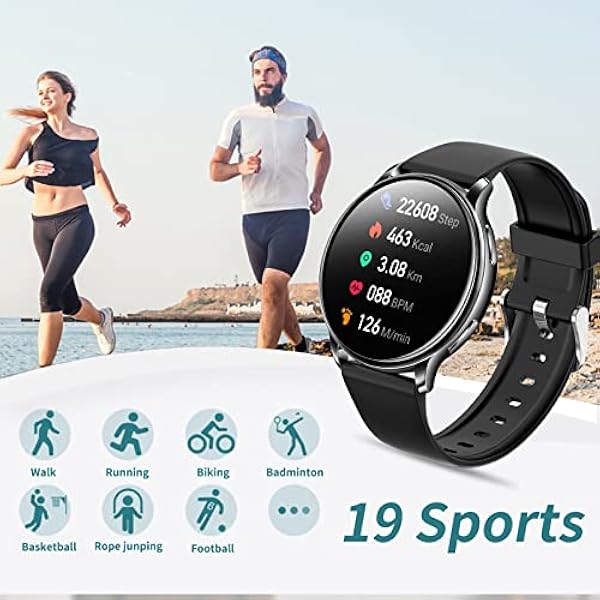 Efolen Reloj Inteligente Hombre, Nueva Versión Smartwatch Mujer con Llamadas y Notificaciones de Whatsapp, Pulsera Actividad Oxímetro y Menstrual, Esfera de DIY, Podómetro Reloj Deportivo Android iOS
