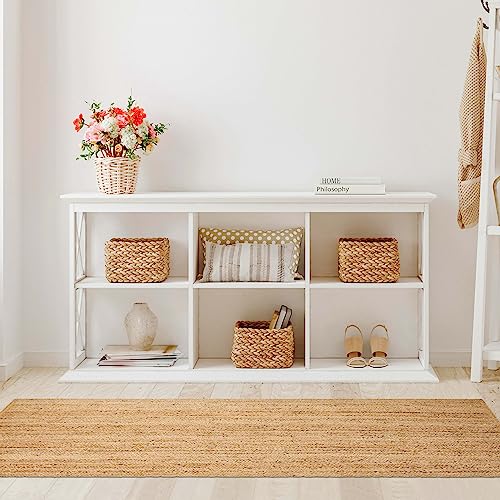 Superior Braided Jute Handwoven Indoor Runner Rug, Floor Decor for Hallway, Living Room, Dining Room, Bedroom, Office, Dorm, Kitchen, Entry, Hand-Woven Modern Farmhouse Rugs, 2' 6