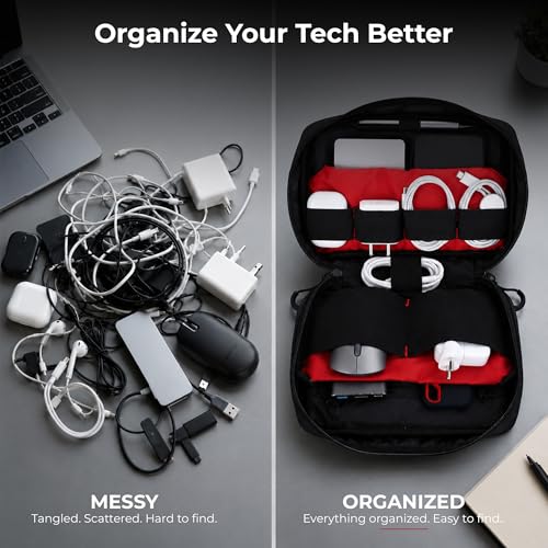 Image of MegaStro Pro Tech Organizer: Waterproof Organizer for Electronics, Gadgets, Cables, Hard Disks and Accessories - Travel Kit