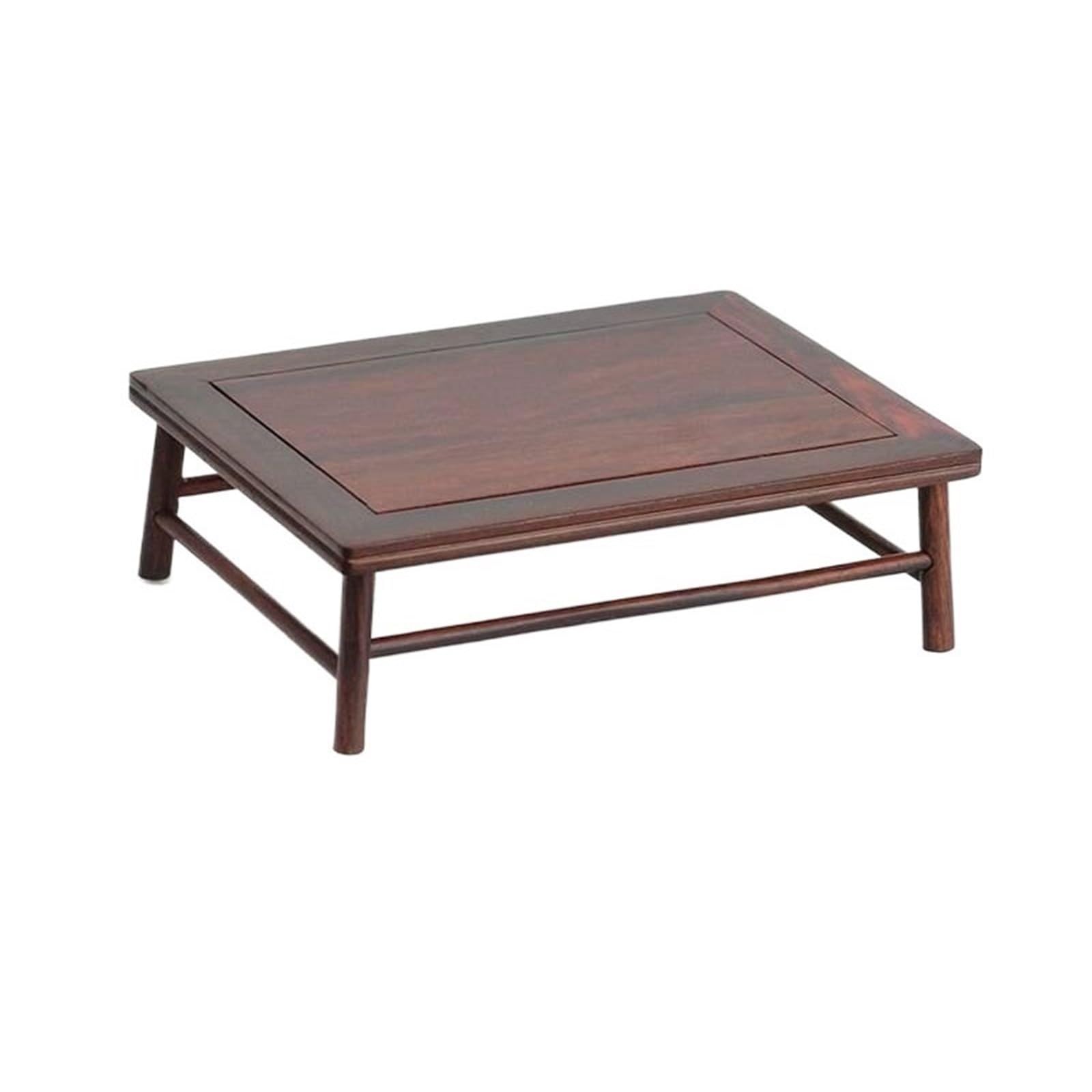 Vase rectangulaire en bois et socle pour bonsaï chinois et service à thé