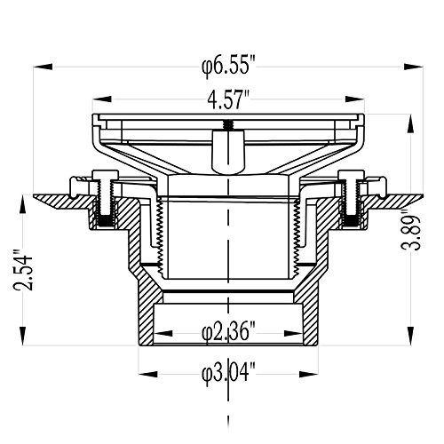 Uni-Green 4-1/2\" Shower Drain Square and Adjustable Height Chrome Plated PVC Material White Color