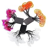Icicle Halloween String Lights, Set of 3 Battery-Powered Jack-O-Lantern Decorative Lights with 20LED for Indoor/Outdoor Decorations White Ghosts, Orange Pumpkins, Purple Bats