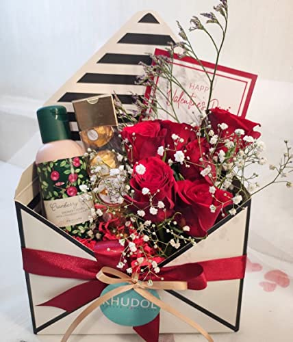 Image of Oasis Paper Gift Box Foldable, Empty, Decorative, Reusable, Multipurpose Birthday, Anniversary, Wedding, Return Gifts Hamper Packaging (Set of 10) Envelope Red & White