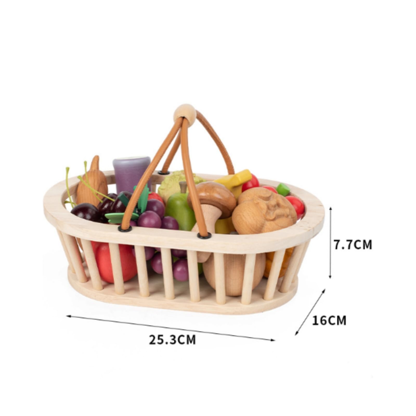 23 Pezzi Giocattolo di Cibo Finto Colorato Set di Alimenti Vegetali in Legno Realistico Accessori Giocattolo per Apprendimento Precoce