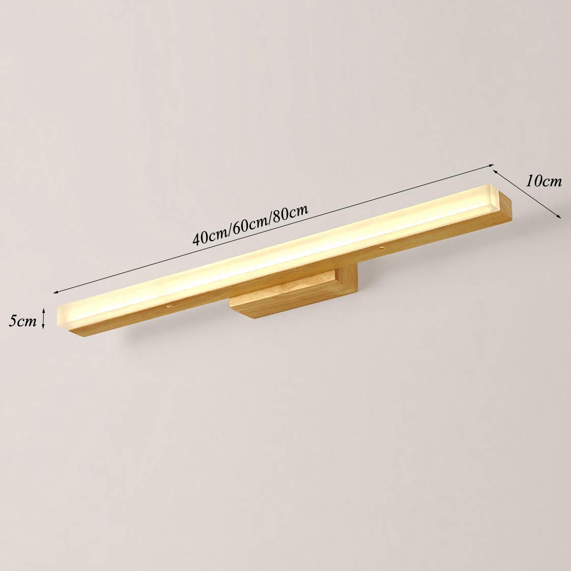 Lampa łazienkowa lustro, nowoczesna lampa lustra LED drewniane obrazy ścienne lampa do salonu, sypialni, kuchni, jadalni