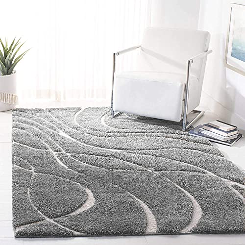 Image of Modern Micro Fiber Rug /Carpet for Hall, Bedroom, Kichen, Kids Room, Baby Room Etc.Color-Grey IvoryH /L Size 4x6 feet