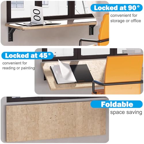 RedCall 24inch Floating Shelf Bracket,Garage Heavy Duty Folding Shelf Brackets,Wall Mounted Collapsible Shelf Bracket,Max Load 330lb,(Pack of 2, No Board) by RedCall - Image 4