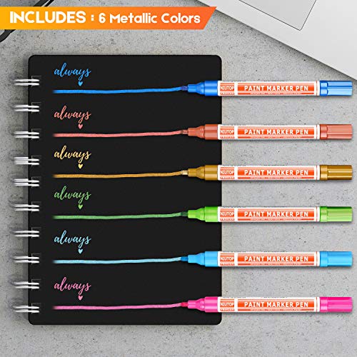 Paint Pens for Rocks, 32 Vibrant Colors Paint Markers Kit for Glass, Stone, Wood, Fabric, Metal, Ceramic, Rock & More, Medium Point, Oil Based Paint Marker, Quick-Dry, Great Back to School Gift Idea - Thumbnail 4