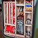 Jrcfnss Portable Jerry Can Wine Cabinet, Whiskey Display Bar, Lockable Storage Box, Iron Shell + Solid Wood Interior, Practical Bar Container Sets