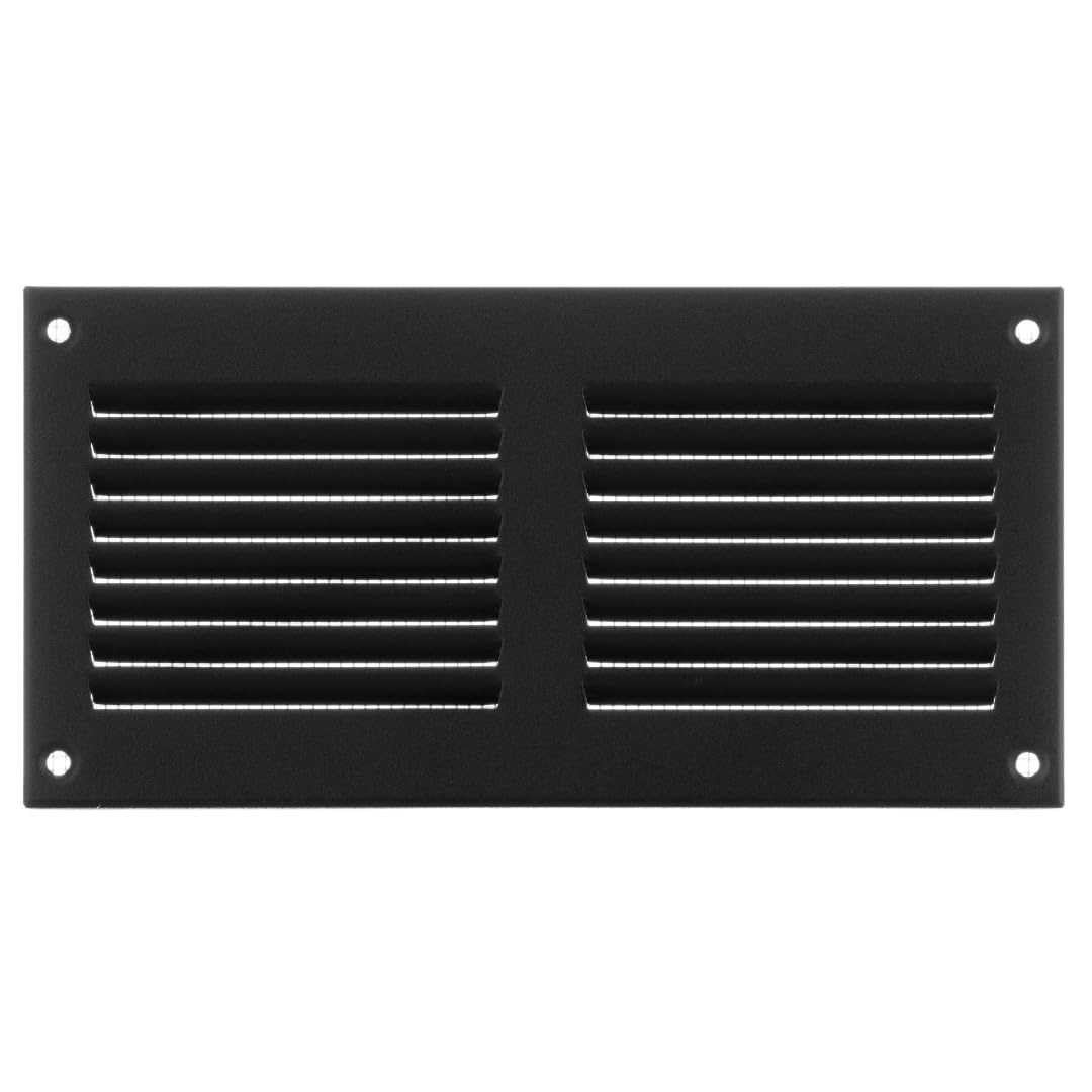 Europlast Anthracite 200X100mm / 8X4" Inch Metal Air Vent Grille Cover With Insect Mesh - Ventilation Cover