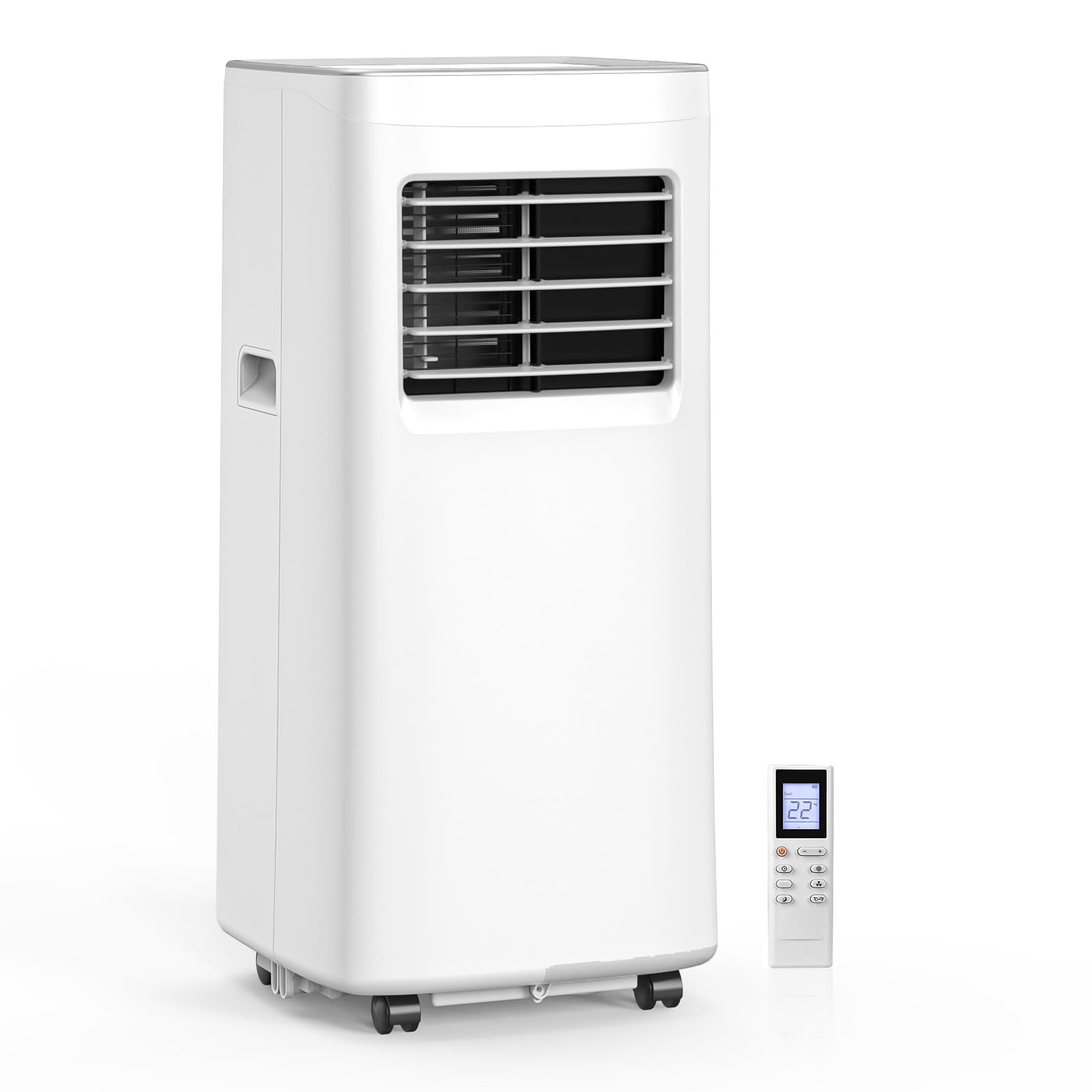 10000 btu 3-in-1 portable air conditioner, cools up to 450 sq.ft, portable ac with remote, led display, 24h timer, installation kits & screwdriver, no wall required, ideal for home & office
