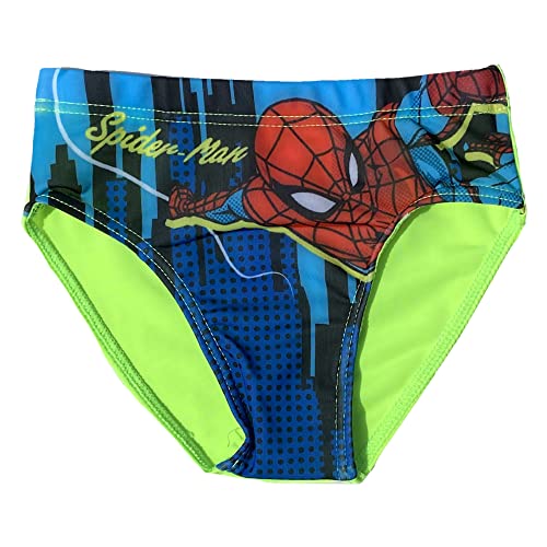 Costume Mutandina Marvel Spiderman, Slip da Mare Bambino, 7 Anni, Verde Fluo - SPI0403