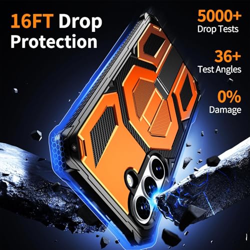 Image of 26+ Plus Case Orange: for Samsung S26+ Plus Case Magnetic,with Screen Protector, [Compatible with MagSafe] Military Grade Protective Case for Galaxy S26+ Plus 6.7 Inch Orange