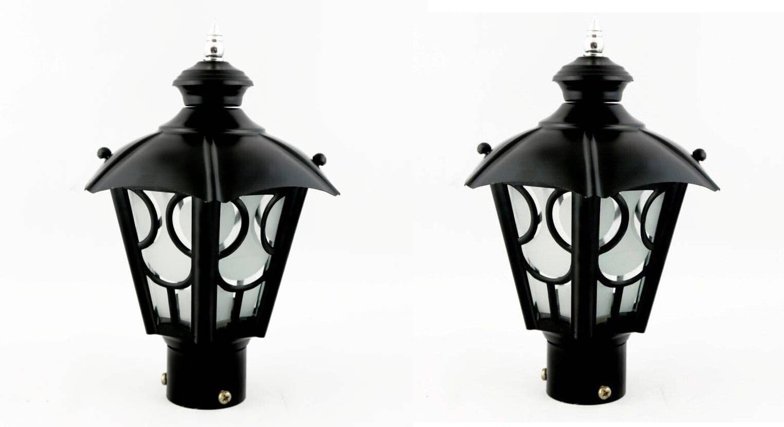 Gate Light Black Iron and Glass | Fixed Mount Outdoor Garden Gate Light | Field Gate and Roof Lighting Fixture | Pack of 2 Durable Exterior Lamps-image-31