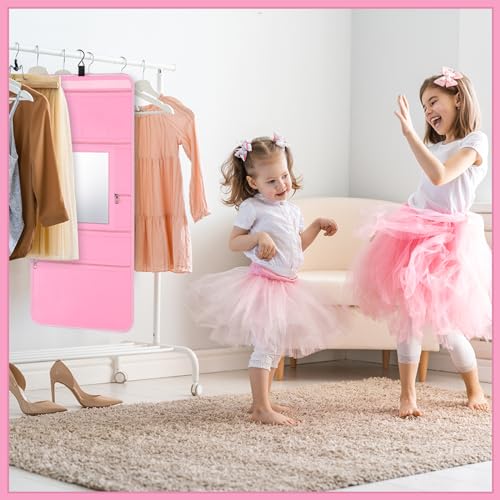 Hanging Toiletry Bag with Mirror for Men Women Travel Kit Large Foldable Beauty Dance Makeup Bag Organizer Storage Waterproof Roll up Cosmetic Case Accessories for Bathroom Shower(Pink)4