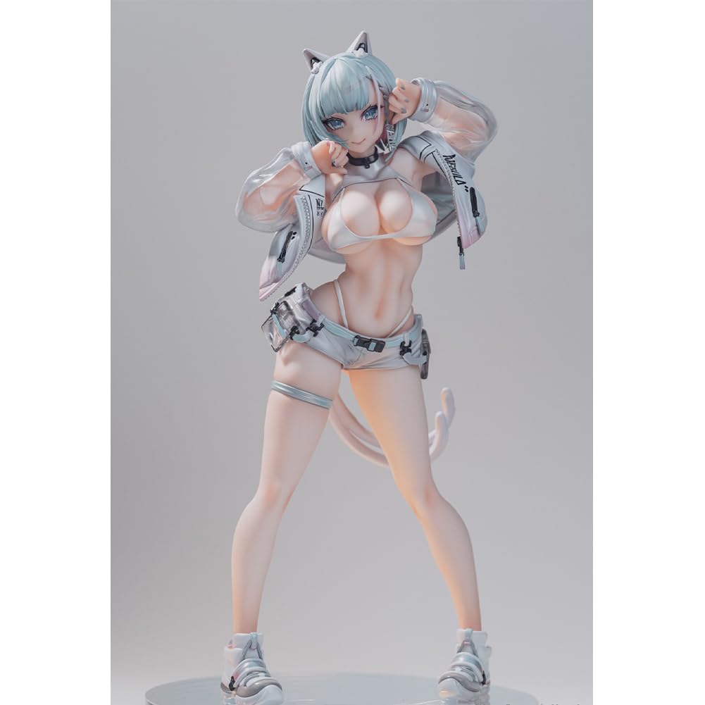 DEXSHUN Kin Mirai Nekomata MIU Figur Anime Manga Illustration Figuren Süße Katzenfrau Modell PVC Anime Statue Sammlerstück Dekoration Geschenk 24cm