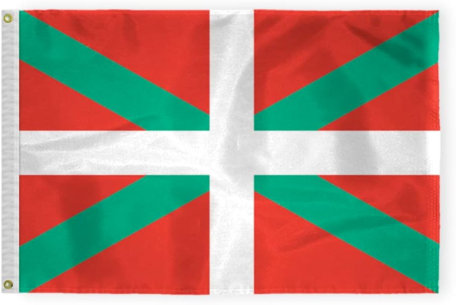 AGAS Basque Lands Flag 2x3 ft Outdoor 200D Nylon Double Stitched Hem Rust Proof Brass Grommets Canvas Header Basque St Andrews Cross National Flag