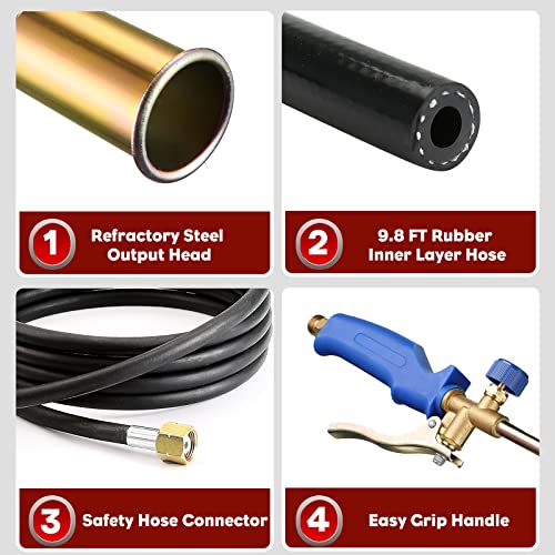 Propane-Torch-Weed-Seesii-500000BTU-Heavy-Duty-Burner-Torch-with-2-Electronic-Igniters-Weed-Burner-with-Control-Valve-and-98FT-Hose-for-Garden-Roofing-BBQ-lighter-Snow-Melting-Wrenches-and-Gloves