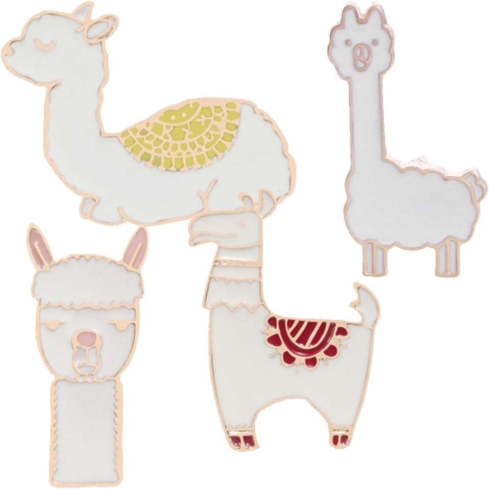 BESTYASH Alpaca Brooch Pin Scarf Buckle Decorative Animal Badge Creative Corsage Lapel Pin for Women Jackets Bags Holiday