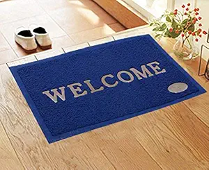 Kuber Industries PVC Anti Skid Welcome Door Mat (Blue)-CTLTC11177