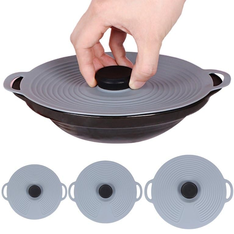 Image of Bowls, Pans, Plate Reusable Heating Sealed Leak-Proof Spill Cover For Hotel, Restruent, Home, Kitchen (1Pcs) (Medium)