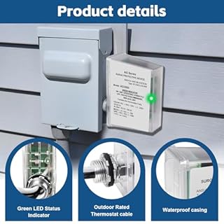 AG3000 HVAC Surge Protector 120/240V, 3-Mode Mini Split Surge Protective Device with TPMOV Technology, Type 4X Watertight Enclosure Lightning & Surge Protection for AC, Furnace, HVAC Equipment