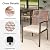 LAUSAINT HOME 7 Pieces Patio Dining Set, Outdoor Furniture Set of 6 Chairs with Soft Cushion and Iron Slats Table Top with Umbrella Hole, Conversation Set for Backyard, Garden and Poolside