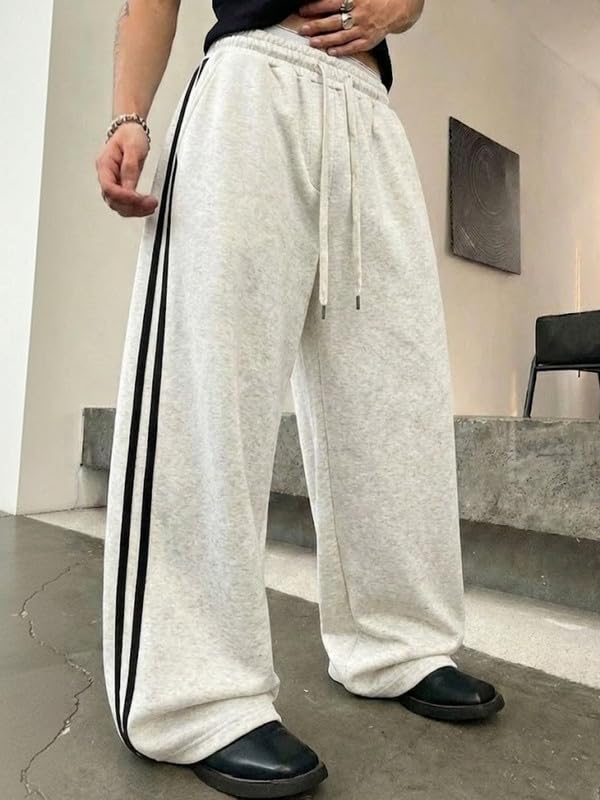 Image of Imsa Moda Men's Loose Fit Polycotton Casual Trousers Pants | Regular Fit Sports Stylish Track Pant | Comfortable Sweatpants for Men