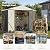 Devoko 8 x 6 FT Storage Sheds with Floor Frame, Waterproof Garden Tool Shed with Lockable Door, Outdoor Metal Utility Shed for Backyard Patio Lawn, Gray