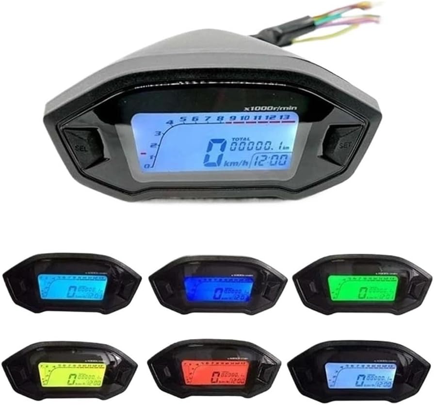 Odometer Speedometer Universal Motorcycle Speedometer With 7 Colors Backlight Motorcycle Dashboard Adjust Odometer Digital For 1 2 4 Cylinder