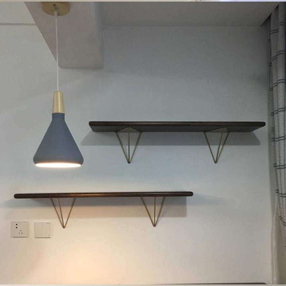 GDAN 2 Pcs Hairpin Shelf Brackets Metal Prism Shelf Support Wall Mounted Shelving Bracket Triangle Floating Shelves (Gold/Black)