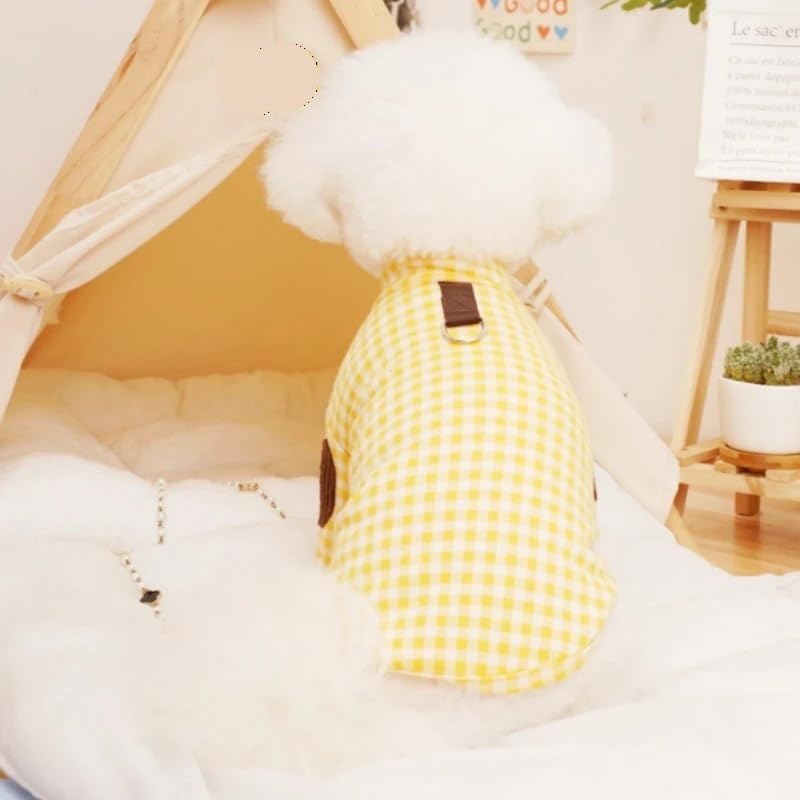 Chemise pour chiens petits animaux pull d'automne écossais XL jaune
