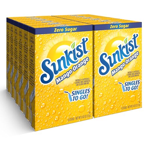 Image of Singles To Go! Sunkist Soda Drink Mix, Mango Orange, 72 Packets