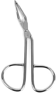 مقص ملقاط حواجب من الستانلس ستيل احترافي بطرف مائل للعناية الشخصية بالشعر والحواجب (فضي) من لوروز