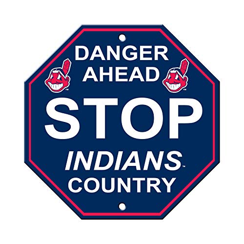 Fremont Die MLB Cleveland Indians Sign12x12 Plastic Stop Style, Team Colors, One Size