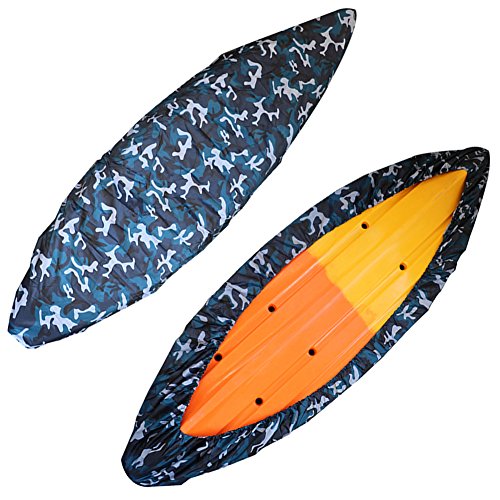 Gymtop 7.8-18Ft Waterproof Kayak Canoe Cover Camouflage - Outdoor Storage Dust Cover Uv Protection Sunblock Shield For Fishing Boat/Kayak/Canoe [7 Sizes] (Ocean Camo, Suitable For 10.8-12Ft Boat) #TOP2