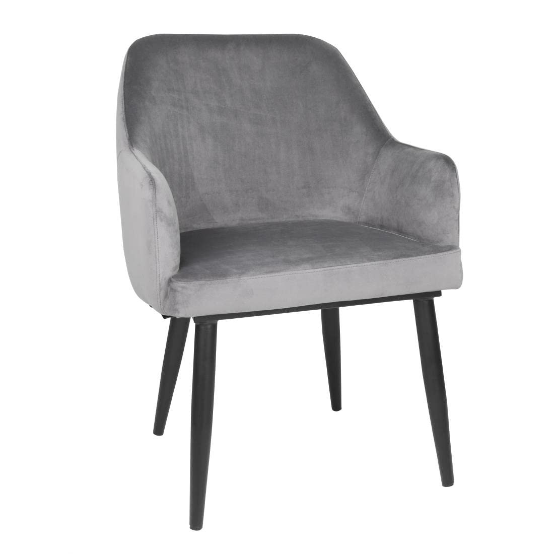 Bolero Dining Chairs Grey Velvet Effect (2 Pack)