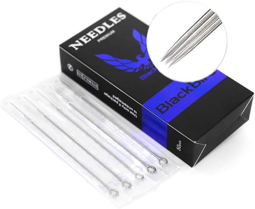 Tattoo Needles 7RL, Ahat Tattoo Needles 7 Round Liner Disposable & Sterilized for Tattoo Machine Tattoo Kits Tattoo Supplies- 50PCs