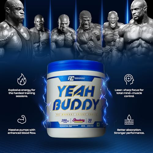 Image of Ronnie Coleman Signature Series Yeah Buddy Pre-Workout Powder, Strawberry Lemonade (30 Servings, 270g / 0.59lbs)