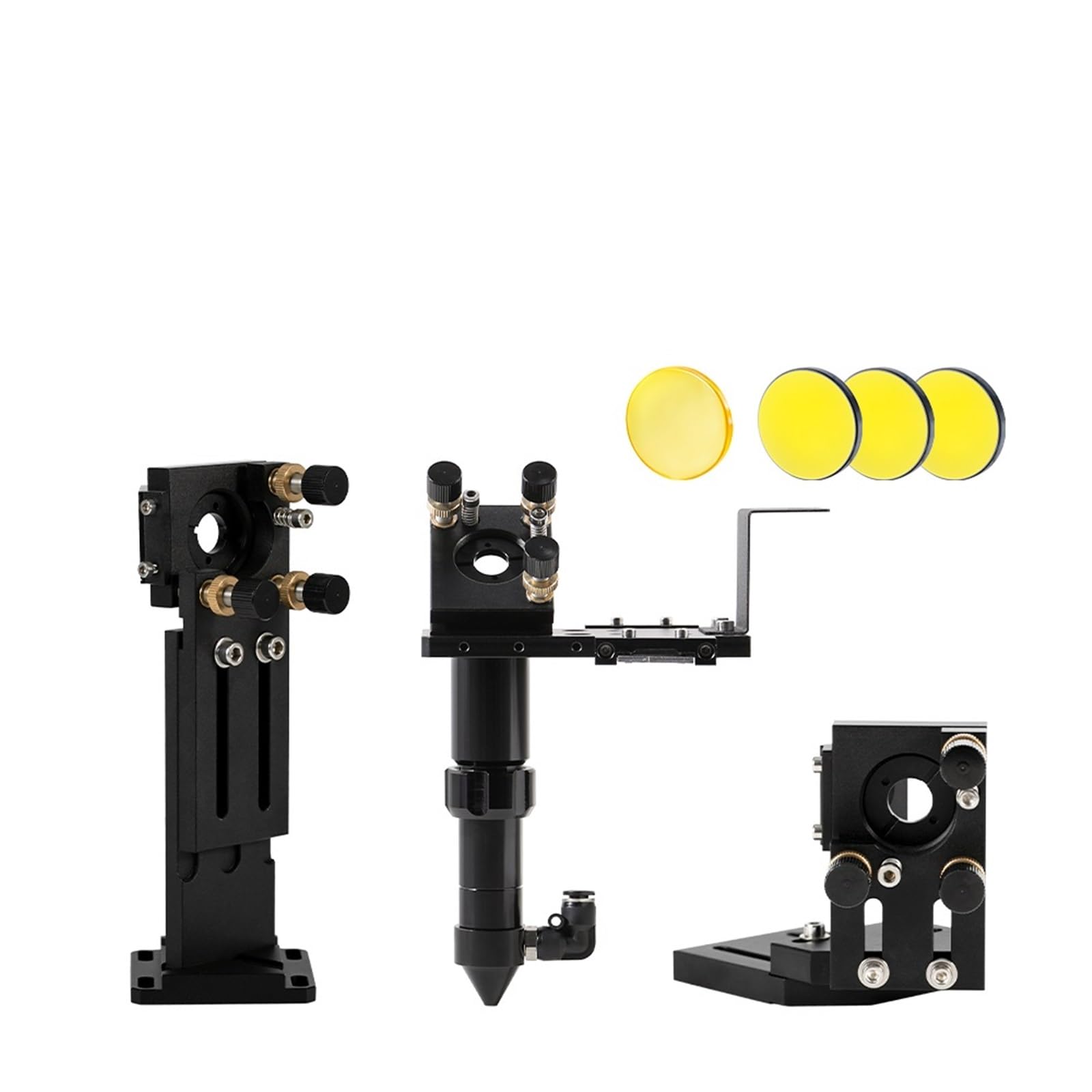 CO2 Laser Head Set Dia.18mm FL38.1&Dia.20 FL50.8/63.5/101.6mmZnSe Lens Dia.25m Mirror for Laser Engraving Machine(SetD 2pcs 2nd Mount,38.1mm)