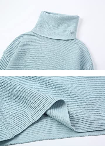 Image of chouyatou Women's Turtleneck 2 Piece Outfits Ribbed Knit Sweater Midi Pencil Skirt Set