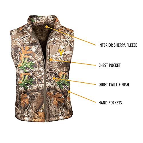 HOT SHOT Men's Camo Softshell Vest, Midweight Waterproof Fleece-Lined Outdoor Vest for Hunting, Fishing, Hiking, Camping2